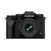 Fujifilm X-T5 Kamera mit XF16-50mm Objektiv in Silber.